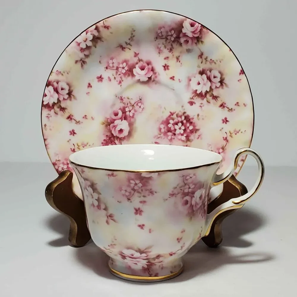 Pink Roses Teacup and Saucer Chintz